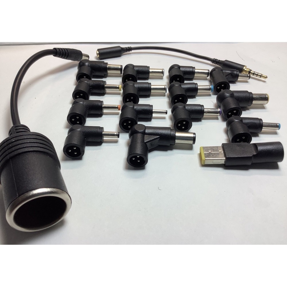 Universal Laptop Charger Adapter 15 Tips Kit 12V Auto Power DC Connection Set